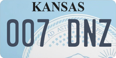 KS license plate 007DNZ