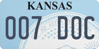 KS license plate 007DOC