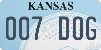 KS license plate 007DOG