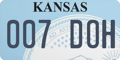 KS license plate 007DOH