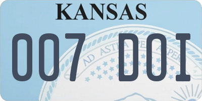 KS license plate 007DOI