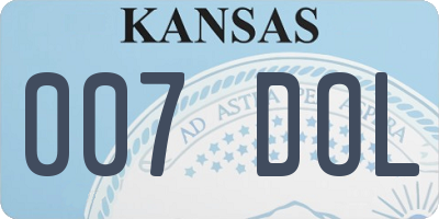 KS license plate 007DOL
