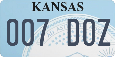 KS license plate 007DOZ