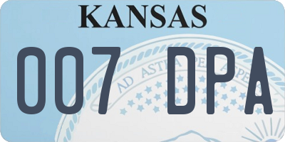 KS license plate 007DPA