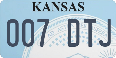 KS license plate 007DTJ