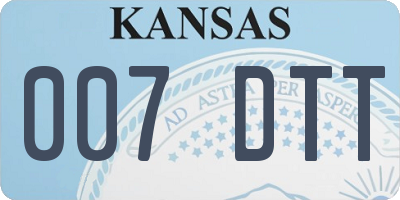 KS license plate 007DTT