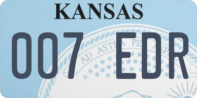 KS license plate 007EDR