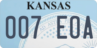 KS license plate 007EOA