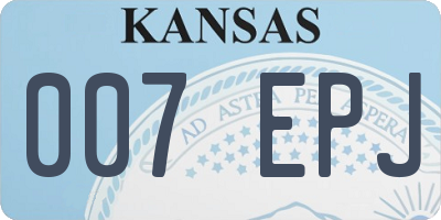KS license plate 007EPJ
