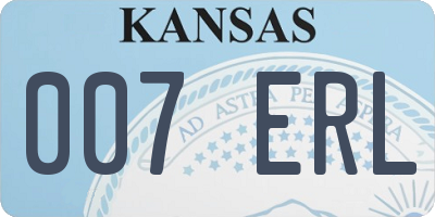 KS license plate 007ERL