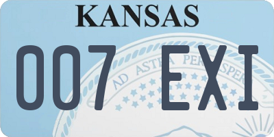 KS license plate 007EXI