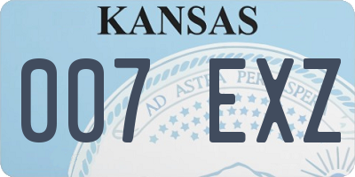KS license plate 007EXZ
