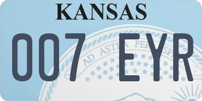 KS license plate 007EYR