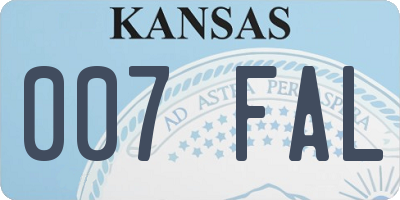 KS license plate 007FAL