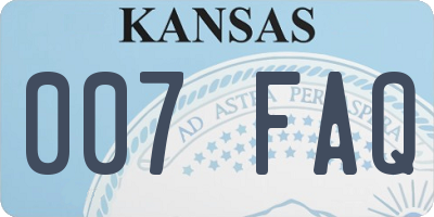 KS license plate 007FAQ