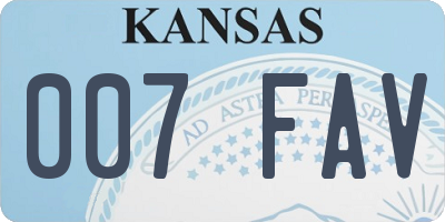 KS license plate 007FAV