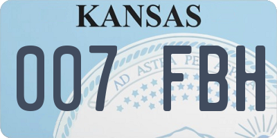 KS license plate 007FBH