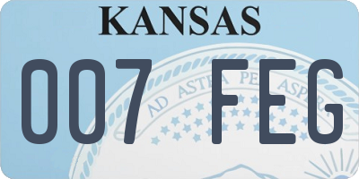 KS license plate 007FEG
