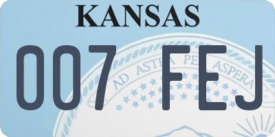 KS license plate 007FEJ