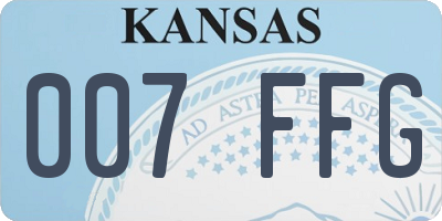 KS license plate 007FFG