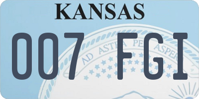 KS license plate 007FGI