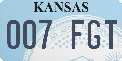 KS license plate 007FGT