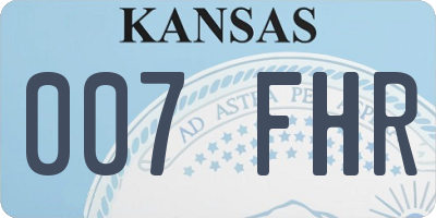 KS license plate 007FHR