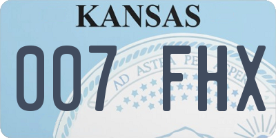 KS license plate 007FHX