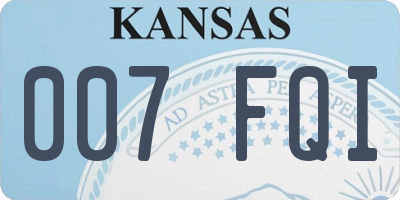KS license plate 007FQI