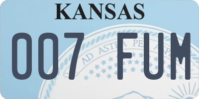 KS license plate 007FUM