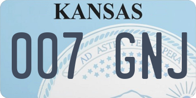 KS license plate 007GNJ