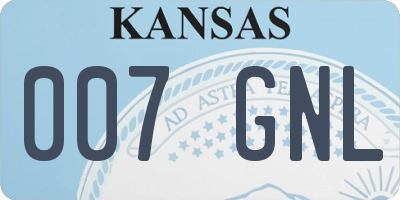 KS license plate 007GNL