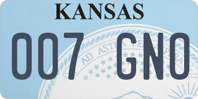 KS license plate 007GNO