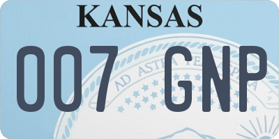 KS license plate 007GNP