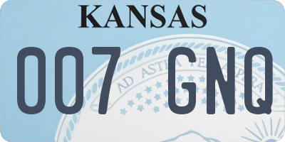 KS license plate 007GNQ