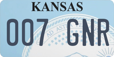 KS license plate 007GNR