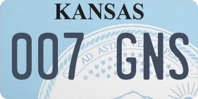 KS license plate 007GNS