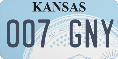KS license plate 007GNY