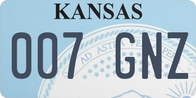 KS license plate 007GNZ