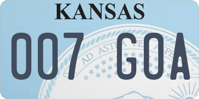 KS license plate 007GOA