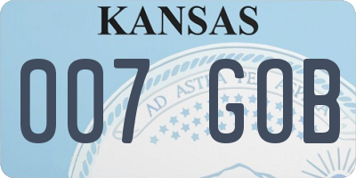 KS license plate 007GOB