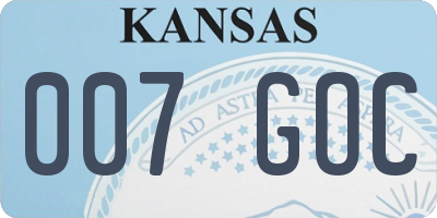 KS license plate 007GOC