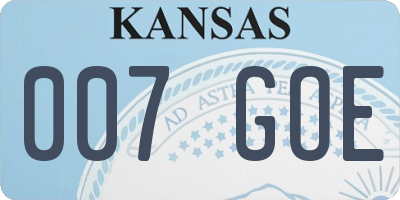 KS license plate 007GOE