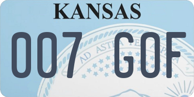 KS license plate 007GOF