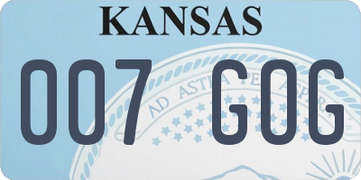 KS license plate 007GOG