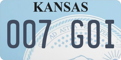 KS license plate 007GOI