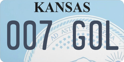 KS license plate 007GOL