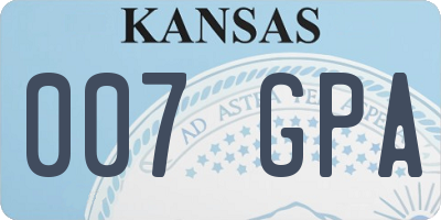 KS license plate 007GPA