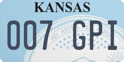 KS license plate 007GPI