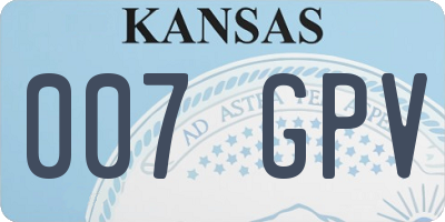 KS license plate 007GPV